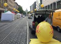 Riesenballon Deko luftgef&uuml;llt mit Riesenstab